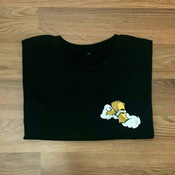 Money Hands - Black T-Shirt - Gold/ White Design