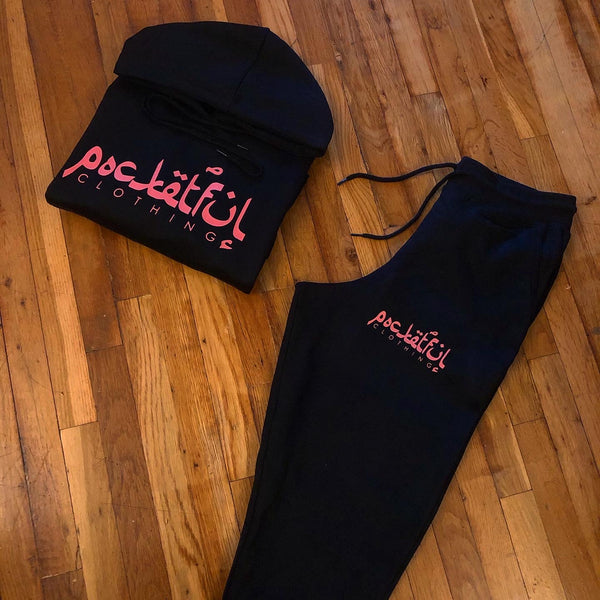 Arabic - Black Sweatsuit - Peach Design