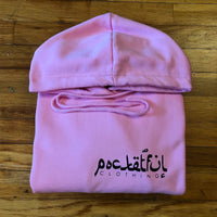 Arabic - Pink Hoody - Black Small Logo Design